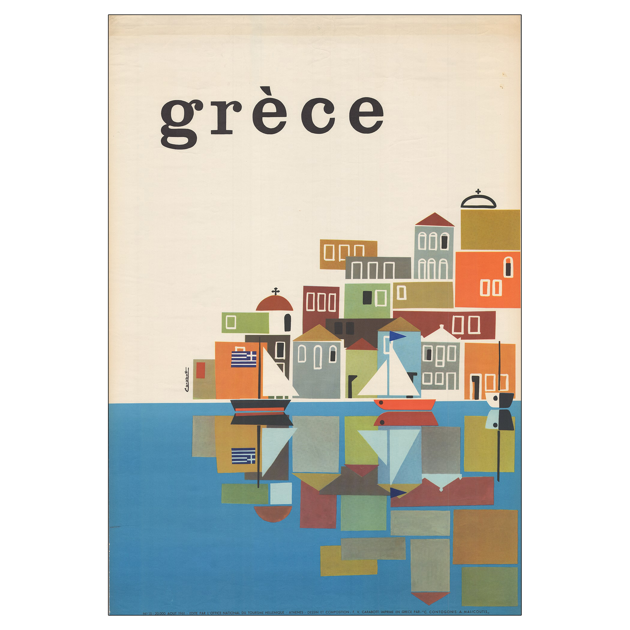 Σύμη. Φρέντι Κάραμποτ 1961. Αφίσα του ΕΟΤ. min