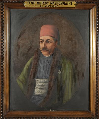 Προσωπογραφία του Γεωργίου Μήτσου Μαυρομμάτη, ελαιογραφία σε μουσαμά.