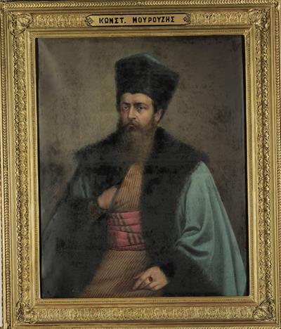 Προσωπογραφία του Κωνσταντίνου Μουρούζη, ελαιογραφία σε μουσαμά της Ελένης Σπ. Προσαλέντη, 1904.