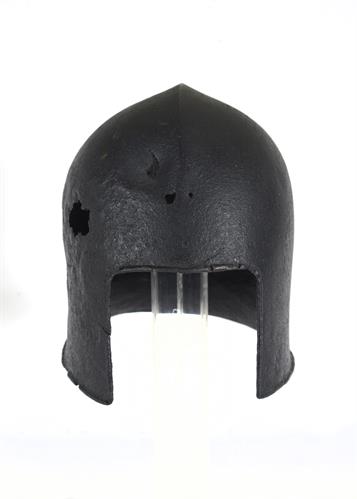Sallet helmet from the collection of 14th-15th c. venetian armour, discovered in 1840 walled behind a vaulted crypt in the walls of the city of Chalkis, Euboia, Greece.