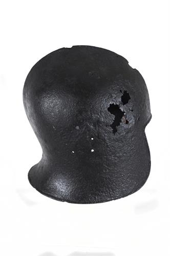 Sallet helmet from the collection of 14th-15th c. venetian armour, discovered in 1840 walled behind a vaulted crypt in the walls of the city of Chalkis, Euboia, Greece.