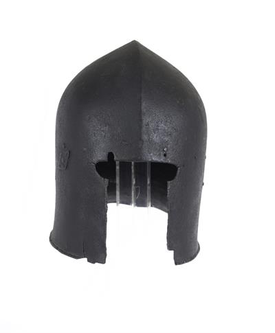 Sallet helmet from the collection of 14th-15th c. venetian armour, discovered in 1840 walled behind a vaulted crypt in the walls of the city of Chalkis, Euboia, Greece.