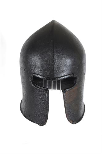 Sallet helmet from the collection of 14th-15th c. venetian armour, discovered in 1840 walled behind a vaulted crypt in the walls of the city of Chalkis, Euboia, Greece.