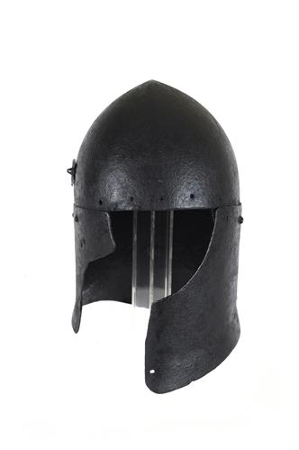 Head-piece (helmet) from the collection of 14th-15th c. venetian armour, discovered in 1840 walled behind a vaulted crypt in the walls of the city of Chalkis, Euboia, Greece.