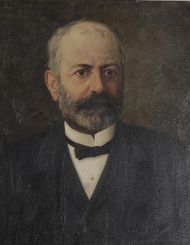 Portrait of Antonios Miliarakis, oil painting on canvas by Avgoustos Pikarellis, 1908.