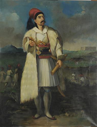 Προσωπογραφία του Νικολάου Πονηρόπουλου, ελαιογραφία σε μουσαμά.