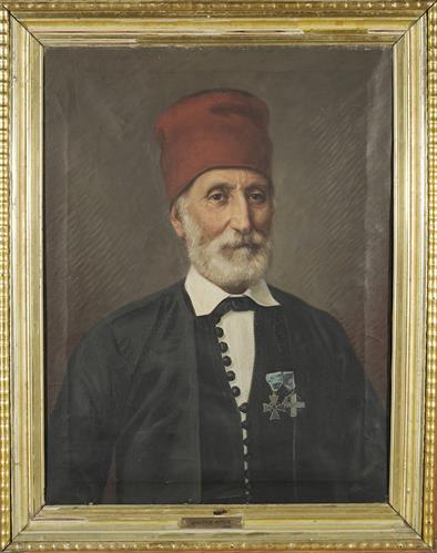 Προσωπογραφία του Δημητρίου Κοτζιά, ελαιογραφία σε μουσαμά.