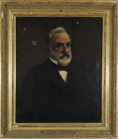 Προσωπογραφία του Λέοντος Γεωργ. Μελά (1812-1879), ελαιογραφία σε μουσαμά.