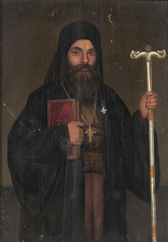 Προσωπογραφία του Ιεροθέου Παροναξίας, ελαιογραφία σε ξύλο.