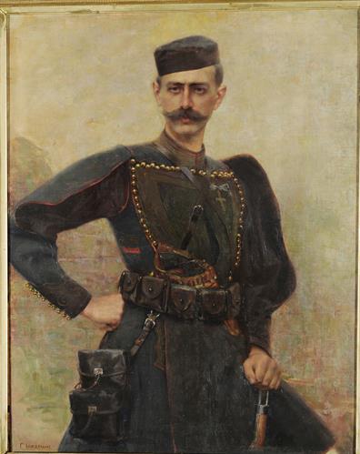 Προσωπογραφία του Παύλου Μελά, ελαιογραφία σε μουσαμά του Γεωργίου Ιακωβίδη, 1905-1908.