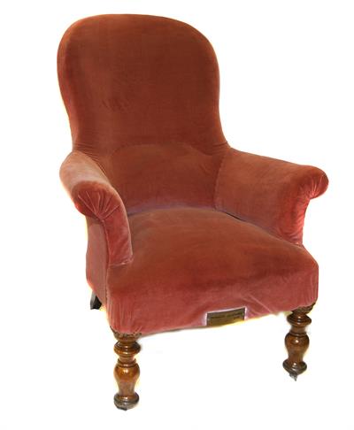 Armchair upholstered in velvet. It belonged to the prime minister of Greece Theodoros Diligiannis (late 19th c.)