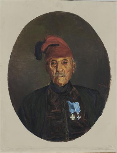 Προσωπογραφία του Βασιλείου Ν. Λαζάρου-Ορλώφ, ελαιογραφία σε μουσαμά του Βασιλείου Μαλλιάση.