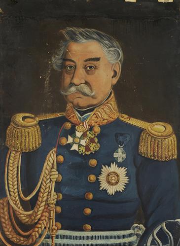 Προσωπογραφία του Στρατηγού Ευστράτιου Πίσσα, ελαιογραφία σε χαρτόνι, 1860.