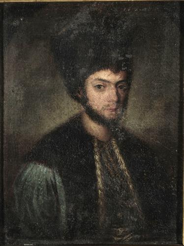 Προσωπογραφία του Αλεξάνδρου Χαντζερή, ελαιογραφία σε μουσαμά.