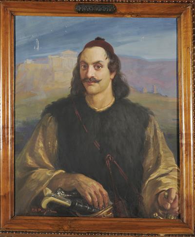 Προσωπογραφία του Ιωάννη Γκούρα, ελαιογραφία σε μουσαμά του Γ. Ν. Ροϊλού.