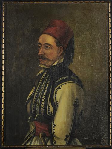 Προσωπογραφία του Διονυσίου Ευμορφόπουλου, ελαιογραφία σε ξύλο.