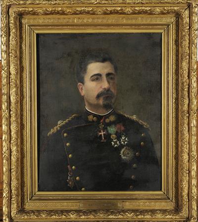Προσωπογραφία του Νικολάου Ζορμπά, ελαιογραφία σε μουσαμά του Σπυρίδωνος Προσαλέντη, 1887.