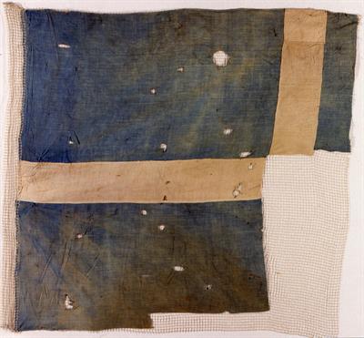 Part of a Blue and White Flag of the Ottonian period, 1833-1862.