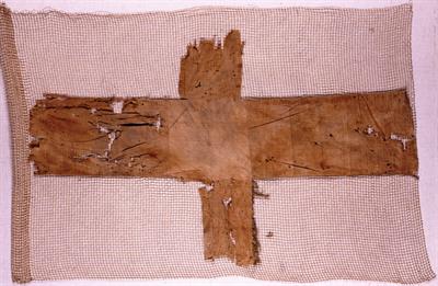 Fragment of a Blue and White Flag of the Greek War of Independence.