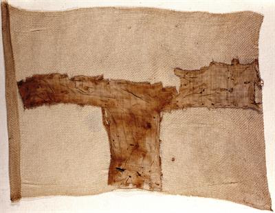 Fragment of a Blue and White Flag of the Greek War of Independence.