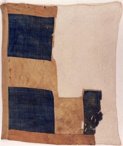 Τμήμα κυανόλευκης σημαίας της Οθωνικής περιόδου, 1833-1862.