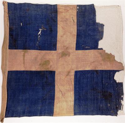 Κυανόλευκη ελληνική σημαία της Οθωνικής περιόδου, 1833-1862.