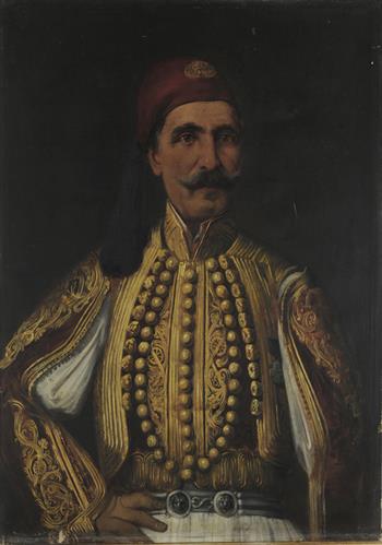 Προσωπογραφία του Δημητρίου Π. Πετροπουλάκη, ελαιογραφία σε μουσαμά.