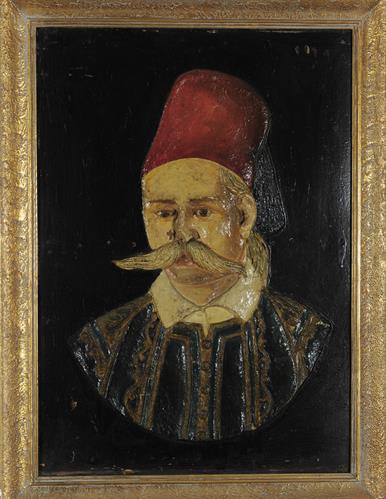 Portrait of Petrobey Mavromichalis, oil painting on paper.