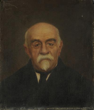 Προσωπογραφία του Εμμανουήλ Στ. Λυκούδη, ελαιογραφία σε μουσαμά της Όλγας Προσαλέντη-Παπαδημάκη.
