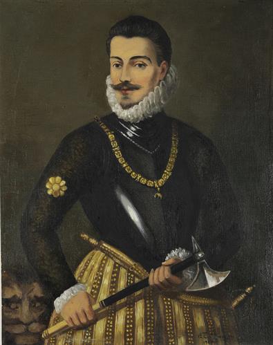 Portrait of Don Juan from Austria, oil painting on canvas by E. Pantazopoulos, Athens, 1927.