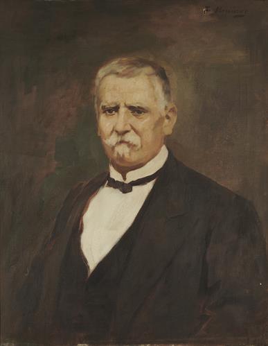 Portrait of Alexandros Koumoundouros, oil painting on canvas by Spyridon Vikatos.