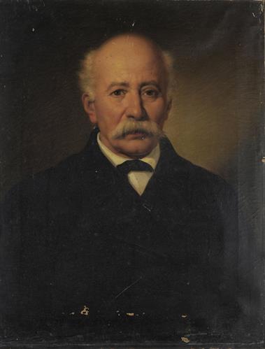 Portrait of Christos Zachariadis, oil painting on canvas by Dionysios Tsokos, 1860.