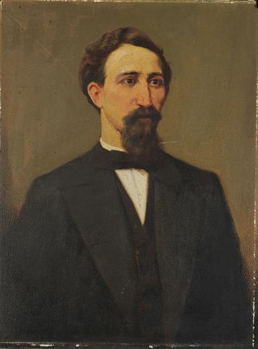 Portrait of Alexandros Mich. Fountouklis, oil painting on wood.
