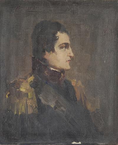 Portrait of general Loverdos, oil painting on canvas by Spyridon Vikatos, Athens, 1929.