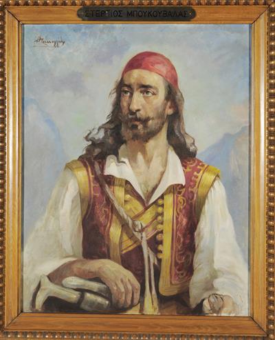 Portrait of Stergios Boukouvalas, oil painting on canvas by I. Trikoglidis.