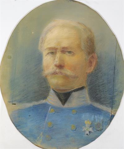 Portrait of Lazaretos Triantafyllos, pastel on paper.