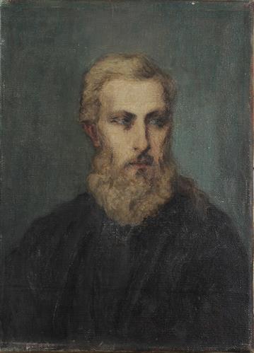 Portrait of Zacharias Ainian, oil painting on canvas by Evangelos Ioannidis.