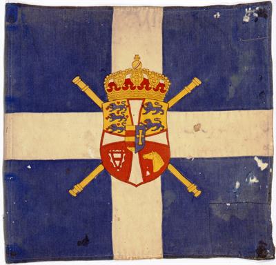 Pennant of the car of King Konstantinos I that was used when he was forced to leave Athens in 1917.