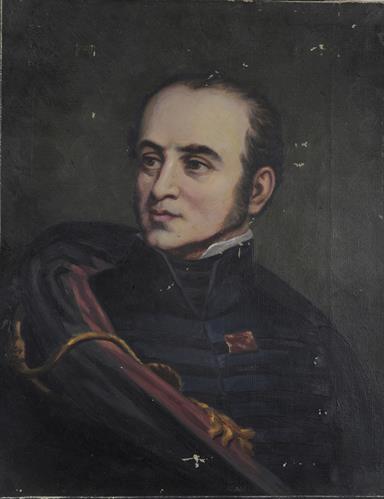 Portrait of Charles Fabvier, oil painting on canvas by E. Pantazopoulos, 1928.