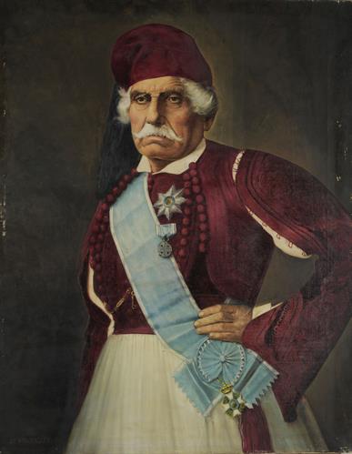 Προσωπογραφία του Δημητρίου Καλλιφρονά, ελαιογραφία σε μουσαμά του Δ. Βογιαζή, 1897.