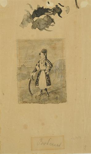 Ολόσωμη Προσωπογραφία του Όθωνος, μολύβι και μελάνι σε χαρτί του Bodmer.