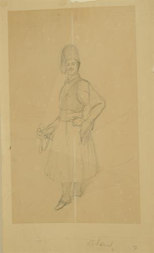Προσωπογραφία του Όθωνος, μολύβι σε χαρτί του Bodmer.
