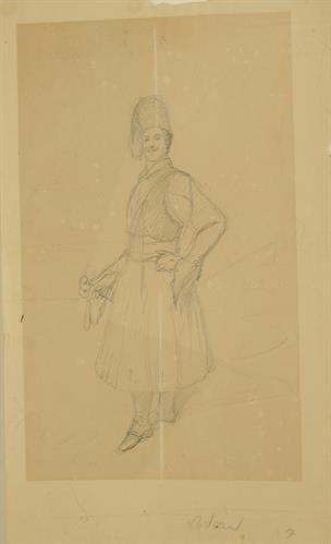 Portrait of Otto, pencil on paper by Bodmer.