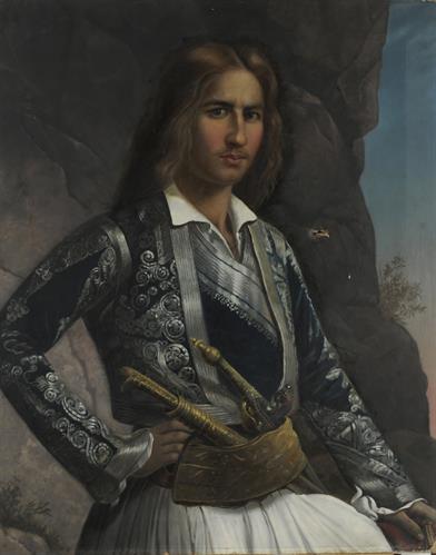 Portrait of Ioannis Mavromichalis, oil painting on canvas.