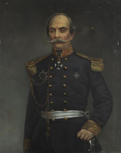 Portrait of Antonios Mavromichalis, oil painting on canvas.