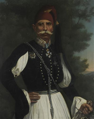 Προσωπογραφία του Αναστασίου Μαυρομιχάλη, ελαιογραφία σε μουσαμά.