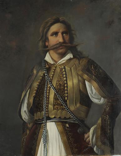 Προσωπογραφία του Κωνσταντίνου Μαυρομιχάλη, ελαιογραφία σε μουσαμά.