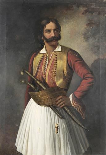 Προσωπογραφία του Κυριακούλη Μαυρομιχάλη, ελαιογραφία σε μουσαμά.