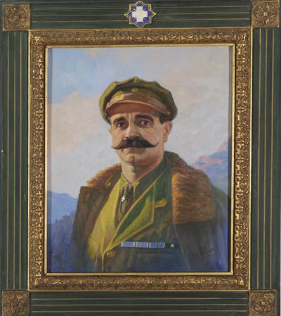 Προσωπογραφία του Σπύρου Ματσούκα, ελαιογραφία σε μουσαμά του Πέτρου Ρούμπου.
