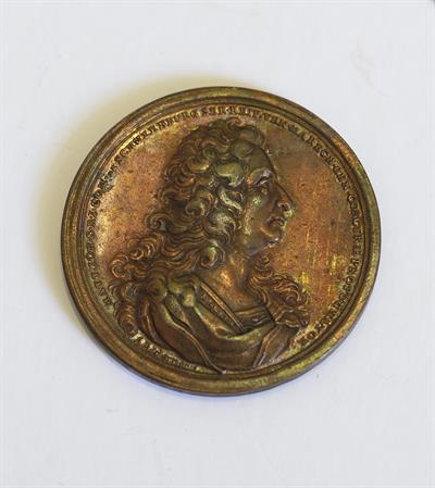 Commemorative Medal for the Venetian-Ottoman War (1714-1718) - Corfu&#039;s siege in 1716 and reference to count J.M.von Schulenburg (?). Made by A. R. Werner. Copper alloy. Struck (1716).